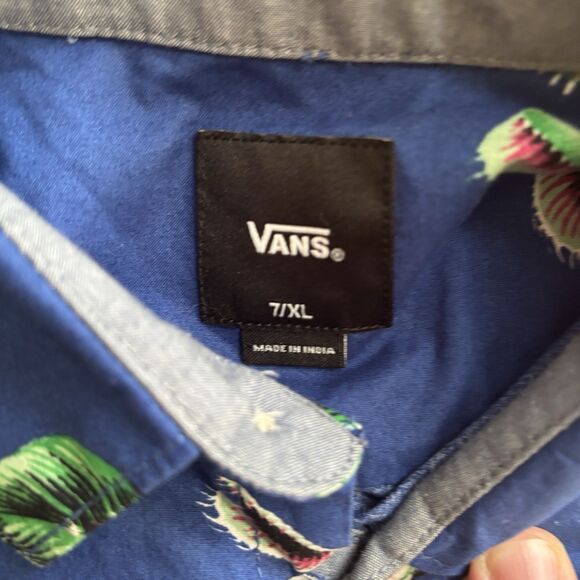 Vans Boys Shirt Youth 7/XL Black Colorful Tropical Hawaiian Beach Casual Cruise - Picture 4 of 13